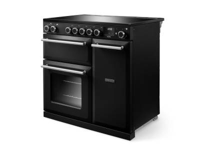 Rangemaster AURA90EIPCBL-BN1 Black Brushed Nickel Induction Range Cooker