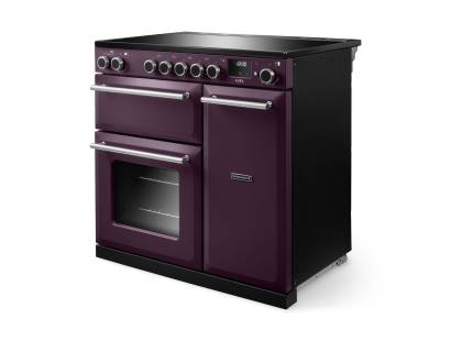 Rangemaster AURA90EIPPLM-BN1 Plum Brushed Nickel Induction Range Cooker