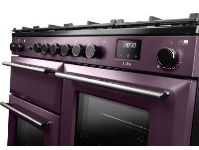 Rangemaster AURAO110DFPPLM-YX1 Plum Onyx Dual Fuel Range Cooker