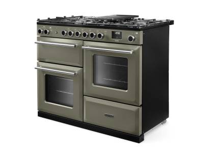 Rangemaster AURAO110DFPRBD-BN1 Riverbed Brushed Nickel Dual Fuel Range Cooker