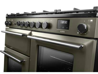 Rangemaster AURAO110DFPRBD-YX1 Riverbed Onyx Dual Fuel Range Cooker
