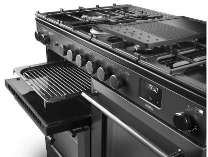 Rangemaster AURAO110DFPSLT-YX1 Slate Onyx Dual Fuel Range Cooker
