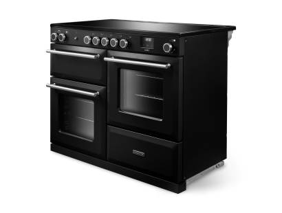 Rangemaster AURAO110EIPCBL-BN1 Black Brushed Nickel Induction Range Cooker