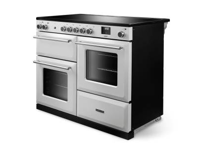 Rangemaster AURAO110EIPWHT-BN1 White Brushed Nickel Induction Range Cooker
