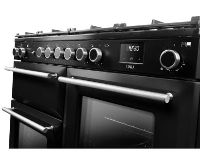Rangemaster Aura 110 Black Brushed Nickel Range Cooker Dublin Ireland