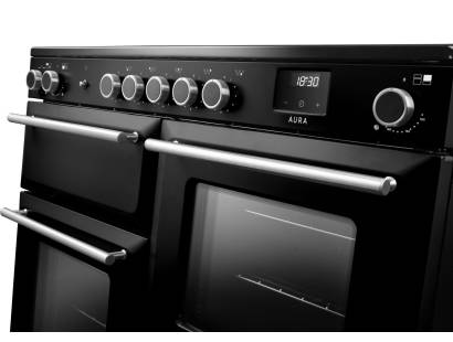 Rangemaster Aura 110 Black Brushed Nickel Range Cooker Dublin Ireland
