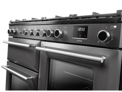 Rangemaster Aura 110 Slate Brushed Nickel Range Cooker Dublin Ireland