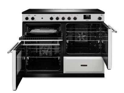 Rangemaster Aura 110 White Brushed Nickel Range Cooker Dublin Ireland