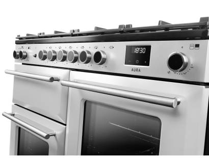 Rangemaster Aura 110 White Six Burner Gas Range Cooker Belfast NI