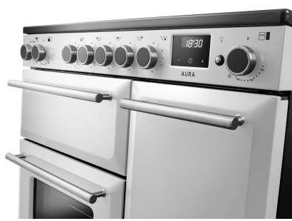 Rangemaster Aura 90 White Induction Range Cooker Controls