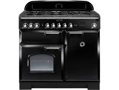 Rangemaster CDL100DFFBLC - 100cm Classic Deluxe Dual Fuel Black Chrome Range Cooker 92490