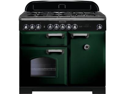 Rangemaster CDL100DFFRGC - 100cm Classic Deluxe Dual Fuel Racing Green Chrome Range Cooker 113810