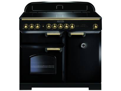 Rangemaster CDL100EIBLB - 100cm Classic Deluxe Electric Induction Black Brass Range Cooker 115570