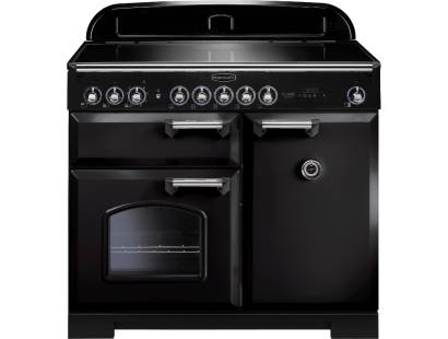 Rangemaster CDL100EIBLC - 100cm Classic Deluxe Electric Induction Black Chrome Range Cooker 95920