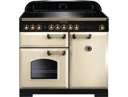 Rangemaster CDL100EICRB - 100cm Classic Deluxe Electric Induction Cream Brass Range Cooker 115580