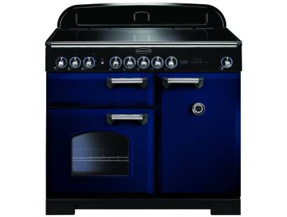 Rangemaster CDL100EIRBC - 100cm Classic Deluxe Electric Induction Regal Blue Chrome Range Cooker 114010