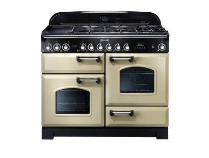 Rangemaster CDL110DFFCRC - 110cm Classic Deluxe Dual Fuel Cream Chrome Range Cooker 79790 