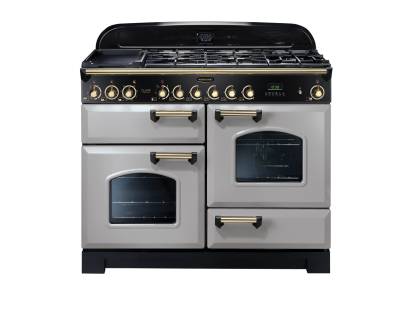 Rangemaster CDL110DFFRPB - 110cm Classic Deluxe Dual Fuel Royal Pearl Brass Range Cooker 114480