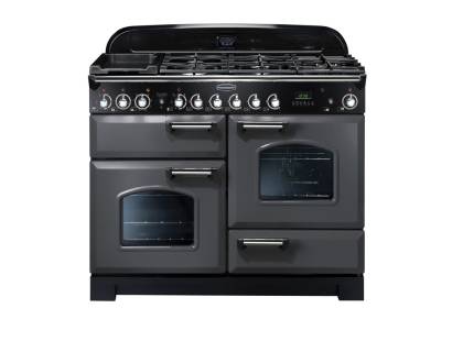 Rangemaster CDL110DFFSLC - 110cm Classic Deluxe Dual Fuel Slate Chrome Range Cooker 124280