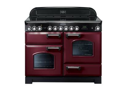 Rangemaster CDL110ECCYC - 110cm Classic Deluxe Electric Ceramic Cranberry Chrome Range Cooker 84440