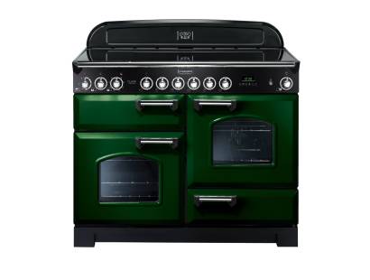 Rangemaster CDL110ECRGC - 110cm Classic Deluxe Electric Ceramic Racing Green Chrome Range Cooker 114110