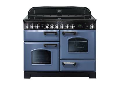 Rangemaster CDL110ECSBC - 110cm Classic Deluxe Electric Ceramic Stone Blue Chrome Range Cooker 127360