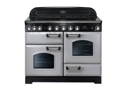 Rangemaster CDL110EIRPC - 110cm Classic Deluxe Electric Induction Royal Pearl Chrome Range Cooker 100670