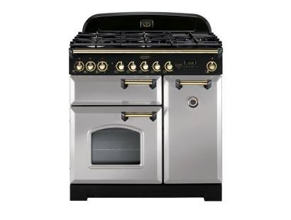 Rangemaster CDL90DFFRPB - 90cm Classic Deluxe Dual Fuel Royal Pearl Brass Range Cooker 114640