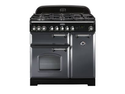 Rangemaster CDL90DFFSLC - 90cm Classic Deluxe Dual Fuel Slate Chrome Range Cooker 124180