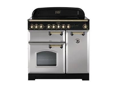 Rangemaster CDL90ECRPB 90cm Classic Deluxe Electric Ceramic Royal Pearl Brass Range Cooker 114740