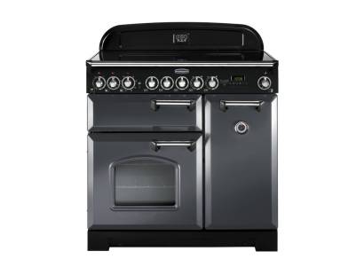 Rangemaster CDL90ECSLC 90cm Classic Deluxe Electric Ceramic Slate Chrome Range Cooker 124200