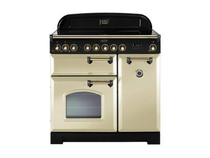 Rangemaster CDL90EICRB 90cm Classic Deluxe Electric Induction Cream Brass Range Cooker 90280