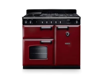 Rangemaster CL100DFPBORCM1 100cm Classic Dual Fuel Range Cooker in Bordeaux with chrome trim