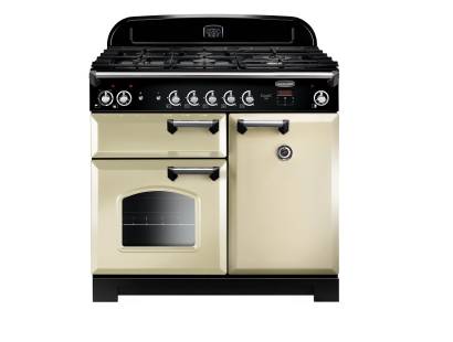 Rangemaster CLA100DFFCRC - 100cm Classic Dual Fuel Cream Chrome Range Cooker 116890