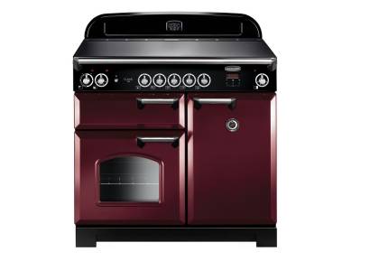 Rangemaster CLA100ECCYC - 100cm Classic Electric Ceramic Cranberry Chrome Range Cooker 117620