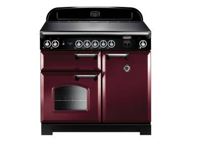 Rangemaster CLA100EICYC - 100cm Classic Electric Induction Cranberry Chrome Range Cooker 117140