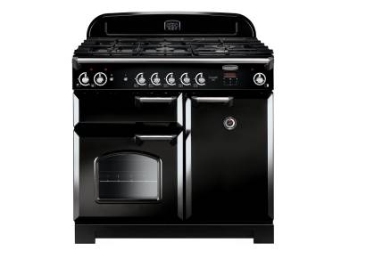 Rangemaster CLA100NGFBLC - 100cm Classic Gas Black Chrome Range Cooker 116630