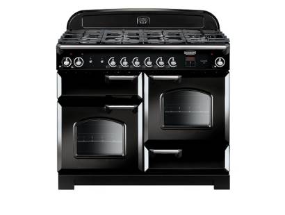 Rangemaster CLA110DFFBLC - 110cm Classic Dual Fuel Black Chrome Range Cooker 116780