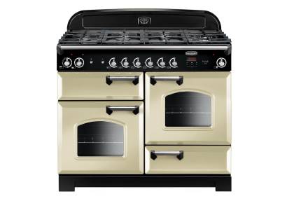 Rangemaster CLA110DFFCRC - 110cm Classic Dual Fuel Cream Chrome Range Cooker 116790