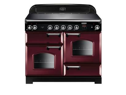 Rangemaster CLA110EICYC - 110cm Classic Electric Induction Cranberry Chrome Range Cooker 117050 