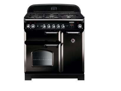 Rangemaster CLA90DFFBLC - 90cm Classic Dual Fuel Black Chrome Range Cooker 116490