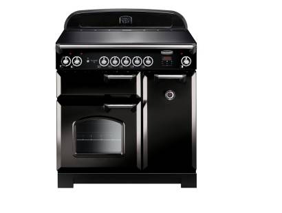 Rangemaster CLA90EIBLC - 90cm Classic Electric Induction Black Chrome Range Cooker 116940 