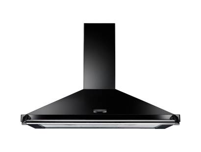 Rangemaster CLAHDC100BC Classic 100cm black cooker hood with chrome rail