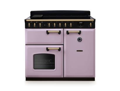 Rangemaster CLDL100EIPHTHAB1 100cm Classic Deluxe Induction Range Cooker in heather with antique brass trim