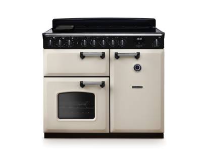 Rangemaster CLDL100EIPPCRCM1 100cm Classic Deluxe Induction Range Cooker in pale cream with chrome trim