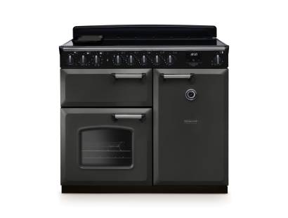 Rangemaster CLDL100EIPSLTCM1 100cm Classic Deluxe Induction Range Cooker in slate with chrome trim