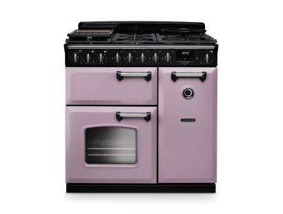 Rangemaster CLDL90DFPHTHCM1 90cm Classic Deluxe Dual Fuel Range Cooker in Heather with Chrome Trim