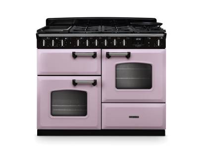 Rangemaster CLDLO110DFPHTHCM1 Classic Deluxe 110cm dual fuel range cooker in heather with chrome trim
