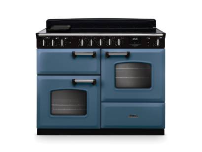 Rangemaster CLDLO110EIPSTBCM1 110cm Classic Deluxe Induction Range Cooker in Stone Blue with Chrome Trim