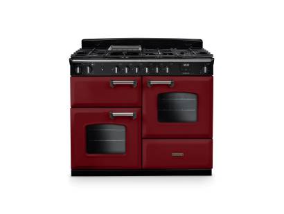 Rangemaster CLO110DFPBORCM1 110cm Classic Dual Fuel Range Cooker in Bordeaux with chrome trim